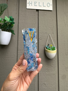 Smashed Glass Mezuzah with 3 sides of Glass