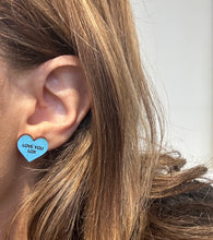 Load image into Gallery viewer, Jewish Conversation Heart Earrings
