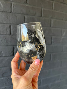 Chuppah Break Glass - Black/White/Gold