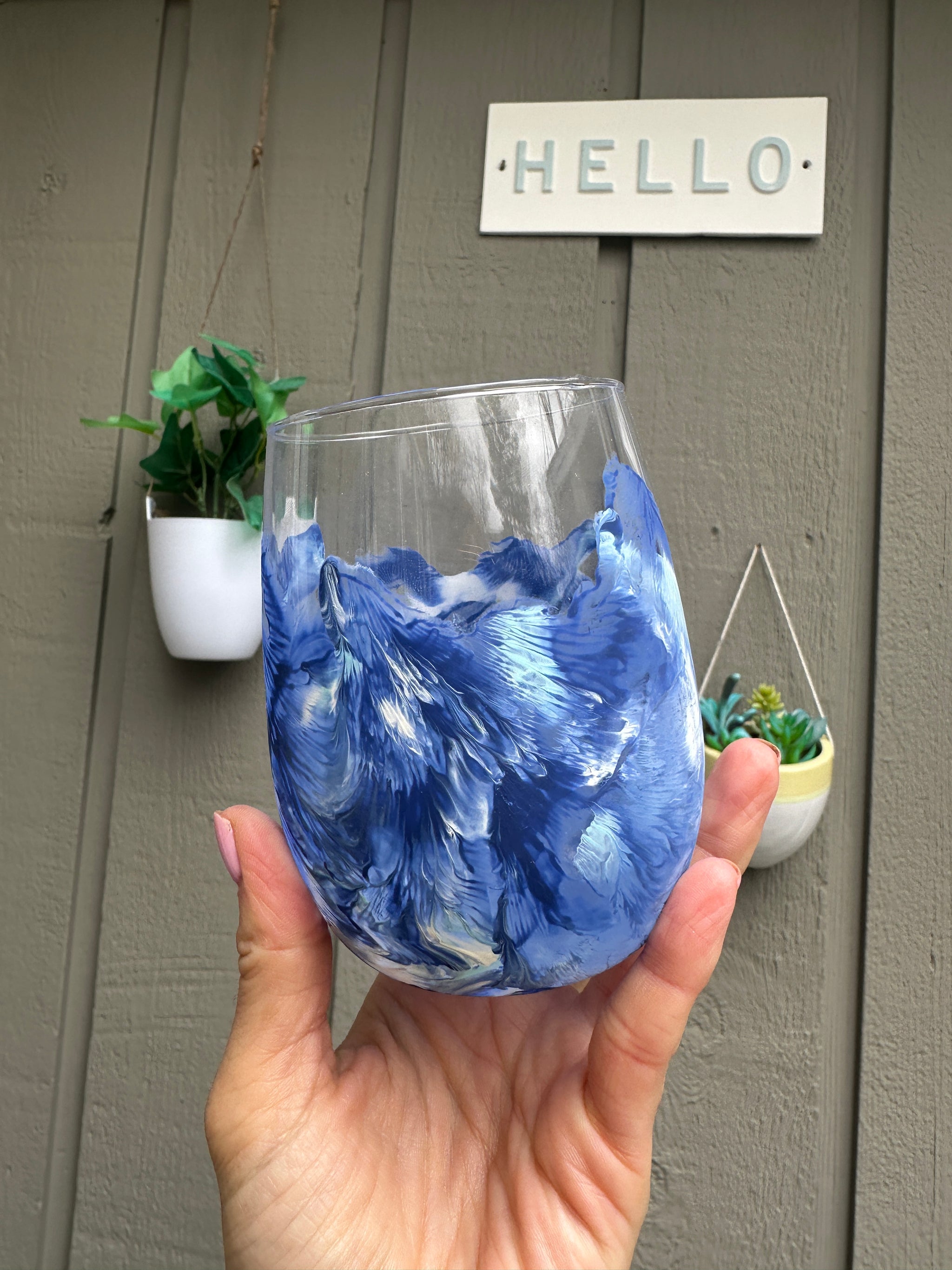 Jewish Chuppah Glass Fo Stomping Sky Blue Colos Jewish