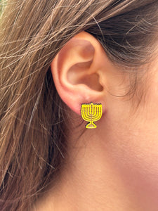Menorah Earrings