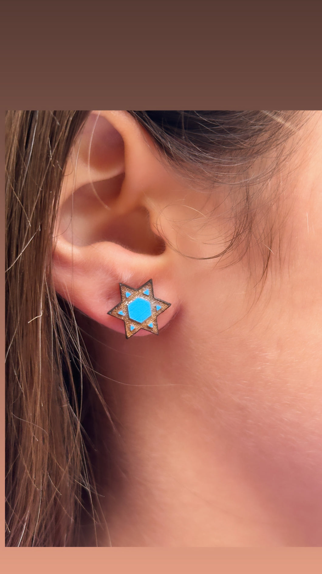Jewish Star Stud Earrings