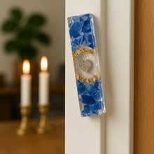 Load image into Gallery viewer, Smashed Glass Mezuzah - Waves
